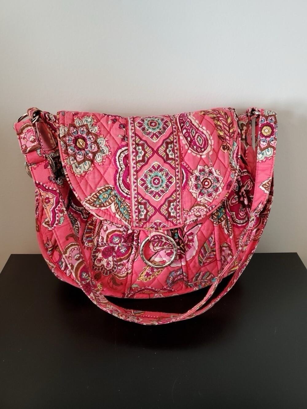 Vera Bradley Call Me Coral Retired Pattern Messenger Mail Bag Purse
